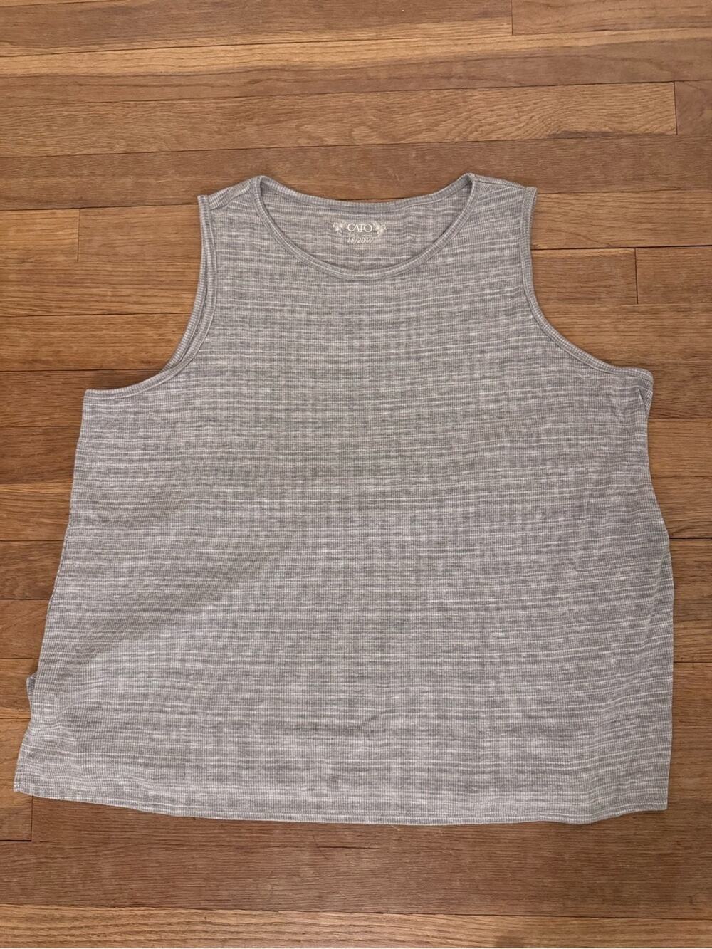 Cato Women's Gray Ribbed Tank Top - Size 18/20W
 b26